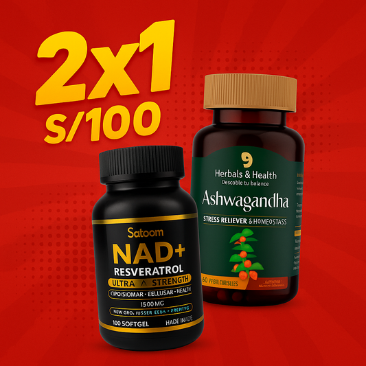 NAD y RESVERATROL  100 CAPS  + ASHWAGANDHA 60 CAPS
