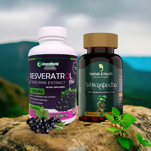 Resveratrol + Ashwagandha Combo (longevidad y bienestar)